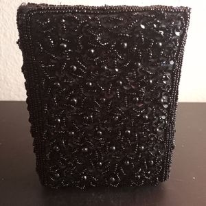 Evening Treasures Black Microbeaded 6"x4" Purse